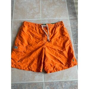 Polo Ralph Lauren Nylon swim‎ Trunks shorts Orange neon Men size XL
